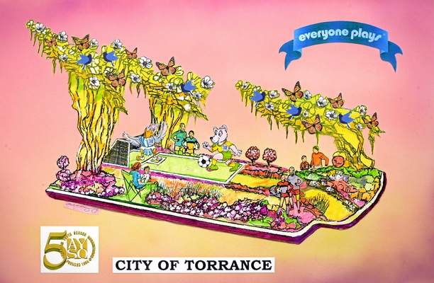 Design for Torrance's 2014 Rose Parade float sponsored by AYSO.