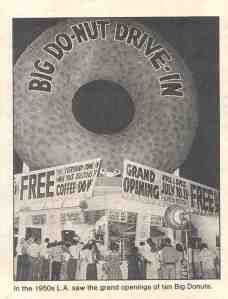This unattributed newspaper clipping shows a grand opening of a Big Donut, location unverified.