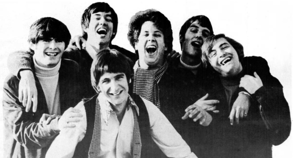 The Turtles in 1967 (left to right): Al Nichol, Chip Douglas, John Barbata, Mark Volman, Jim Tucker, Howard Kaylan. (Wikimedia Commons)