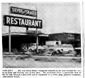 The newly opened Silver Skates restaurant attached to the Olympic Ice Arena. From the Torrance Herald, Dec. 13, 1962, Page 53. (Torrance Public Library, Historical Newspaper Archives)