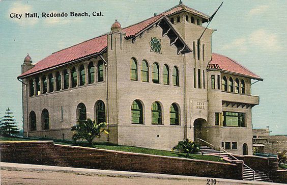 The original Redondo Beach City Hall, seen here in an undated postcard, opened in 1908