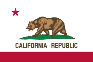 The California grizzly bear appears on the state flag.