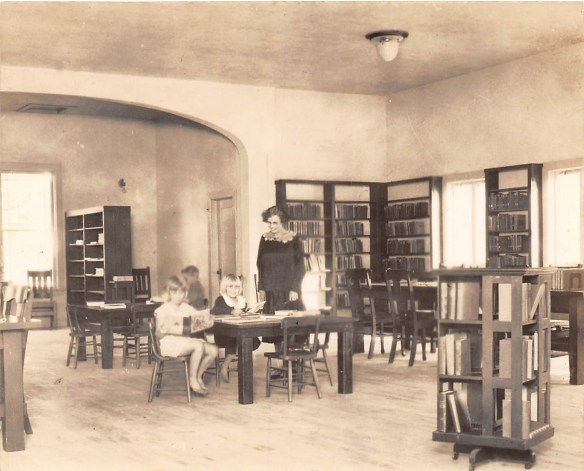 Undated photo of the Redondo Beach public library inside the city's first City Hall building. (Daily Breeze file photo)