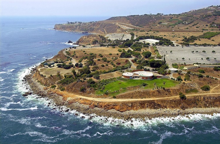 The Marineland site on the Palos Verdes Peninsula on Aug. 1, 2000. A few buildings and the parking lots remain from the theme park. Daily Breeze staff file photo.