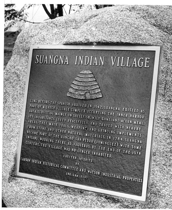 The plaque on the day of the dedication ceremony, Oct. 20, 1972.  Click image to enlarge. (Daily Breeze file photo)