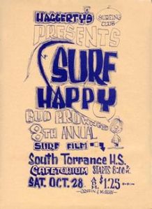 Rick Griffin poster for a screening of "Surf Happy" at South High in Torrance.