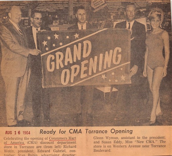 Consumers Mart held a reopening after its first Chapter 11 filing, but the revival was short-lived. (Daily Breeze, Aug. 16, 1964 edition)