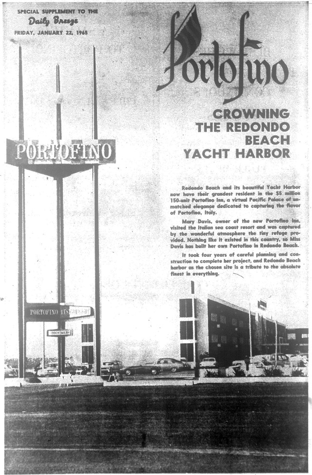 Cover of Daily Breeze special section on the occasion of the Portofino Inn's grand opening on Jan. 23. 1965.