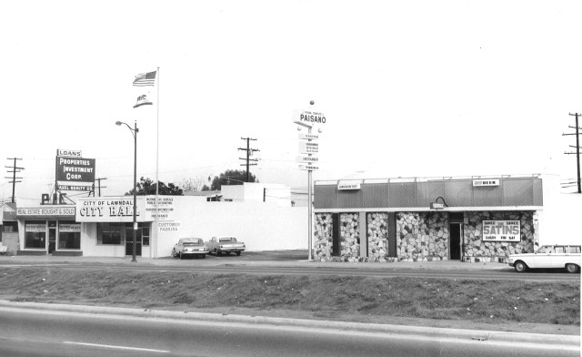 The first Lawndale City Hall was located on Hawthorne Boulevard between a real estate/loan firm and Frank Tempio's Paisano club, where The Satins were playing every weekend when this undated Daily Breeze file photo was taken.