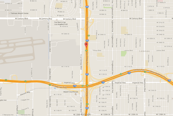 The body of Nicolas Hernandez-Martinez was found in a trash bag in the Lennox Avenue tunnel under the 405 Freeway near LAX. (Google Maps)