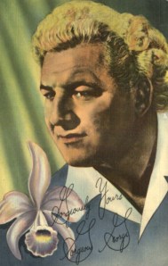 Postcard featuring likeness of Gorgeous George, "The Human Orchid."