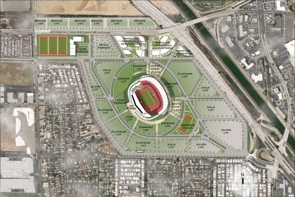 Proposed layout of the new Carson NFL stadium released in February 2015.