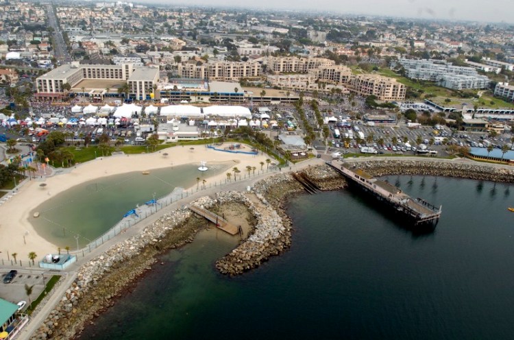 Aerial view of Seaside Lagoon, left. 2006 Daily Breeze file photo.