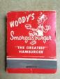 Matchbook from Woody's Smorgasburger, undated.