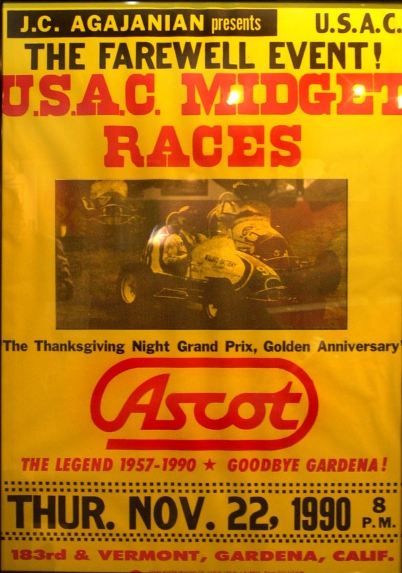 Poster for the final event at Ascot Raceway on Thursday Nov. 22, 1990.