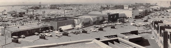The Triangle Shopping Center in Redondo Beach on Sept. 11, 1981. Pne of the stores in the foreground is empty, and the antiques mall can be seen in the former Mayfair Market building. (Daily Breeze staff photo)