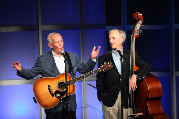 Comic actors and musicians Tommy Smothers (L) and Dick Smothers of The Smothers Brothers perform during the 24th Annual Television Critics Association Awards Show at the Beverly Hilton Hotel on July 19, 2008 in Beverly Hills, California. (Photo by Frederick M. Brown/Getty Images)