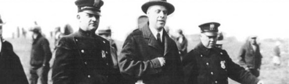 Upton Sinclair is led away from Liberty Hill in San Pedro after his arrest on May 15, 1923. (Photo courtesy ACLU of Southern California)