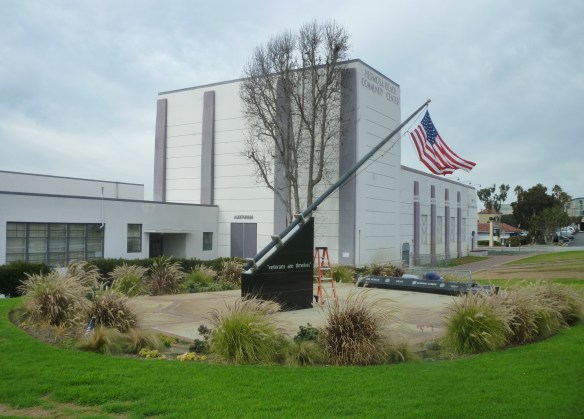 The Hermosa Beach Community Center, with the Veterans Memorial in the foreground. (Jan.s 2016 Daily Breeze photo)