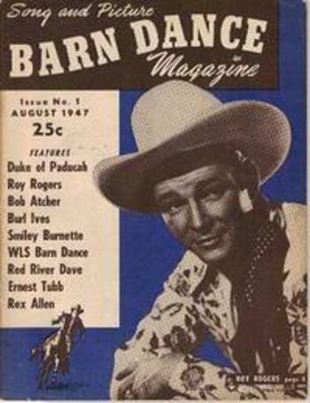Roy Rogers on the cover of the first issue of Barn Dance magazine, August 1947.
