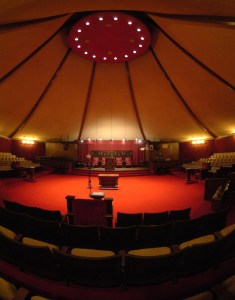 A glimpse at the meeting room inside the giant domed roof at the San Pedro Elks Lodge, before the 2014 fire. (Daily Breeze file photo)