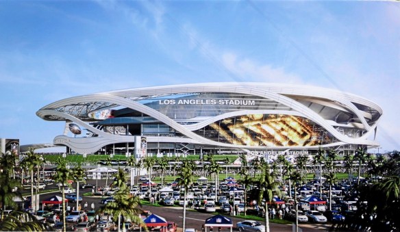 Artist's rendition of the proposed Carson NFL football stadium. August 2015.