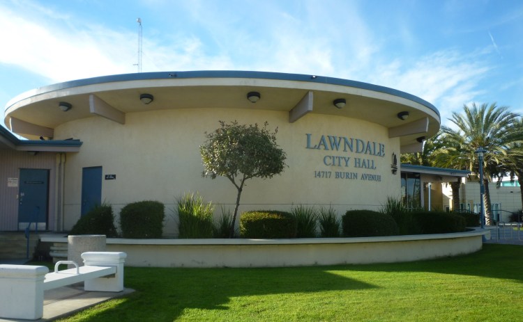 The Lawndale City Hall has kept its distinctive round shape even after a 2000 remodel. Dec. 2013 Daily Breeze photo.