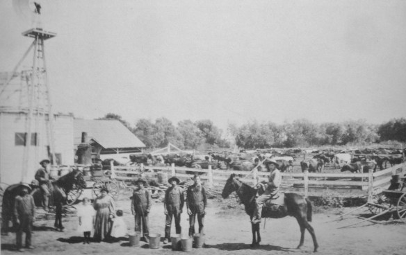 Workers at the Carson family dairy farm. (Undated file photo)