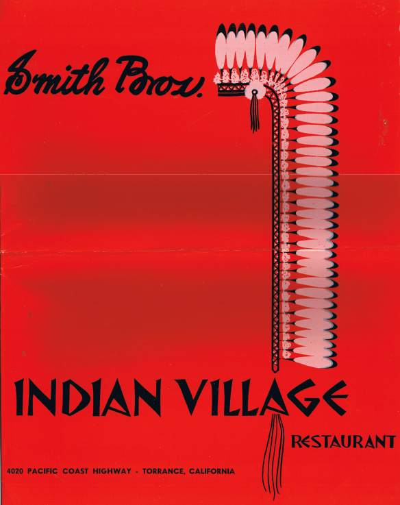 Smith Bros. Indian Village menu.
