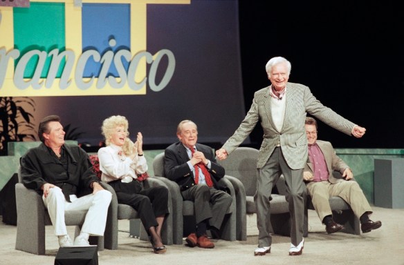 Buddy Ebsen shows off his famous shuffling dance during an appearance during the taping of the "Jerry Springer Show" in San Francisco on Wednesday, May 12, 1993. (AP Photo)