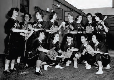 The Camp Ross women's softball team. Undated photo, ca. 1945. (U.S. National Archives)