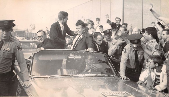 Democratic presidential candidate John F. Kennedy makes a campaign stop at South Bay Center on Nov. 1, 1960, days before being elected president. (Daily Breeze file photo)