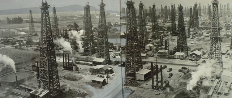 A panoramic shot of the Del Amo oil field in South Torrance, circa 1938. (Daily Breeze file photo)