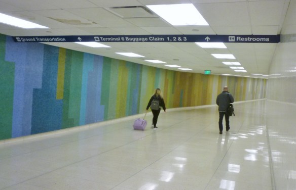Mosaic on the wall of the Terminal 6 passenger walkway at LAX. (November 2016 Daily Breeze photo)