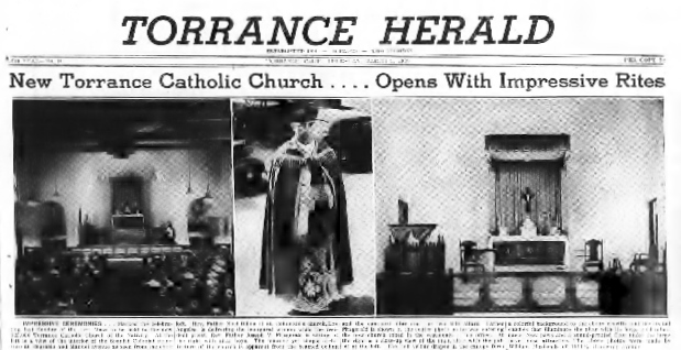 Front page of the Torrance Herald, Thursday, March 9, 1939. (Credit: Torrance Historical Archives database, Torrance Public Library)