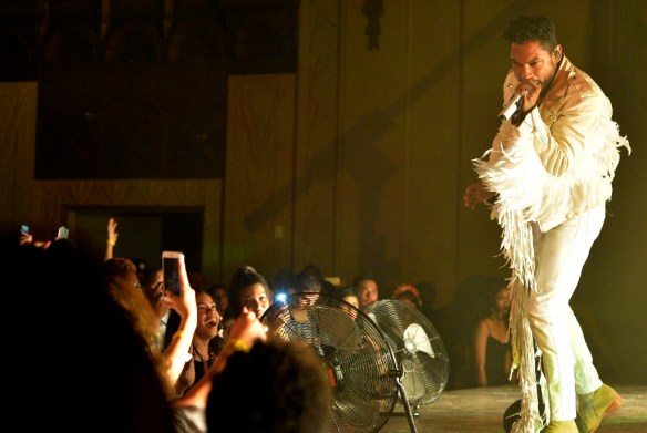 R&B star Miguel performs a concert in his hometown at the Warner Grand Theater in San Pedro, CA. Sept. 2, 2015. (Daily Breeze file photo by Thomas R. Cordova-Staff Photographer)