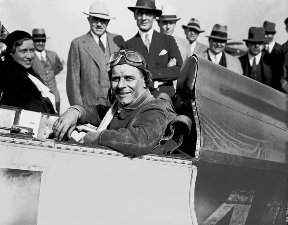 Maj. James (Jimmy) Doolittle smiles from the cockpit after landing in St. Louis, MO., on Oct. 26, 1931 after a record breaking flight of 6 hours 33 minutes. Doolittle averaged about 230 miles per hour for the 1,500-mile trip. (Associated Press)