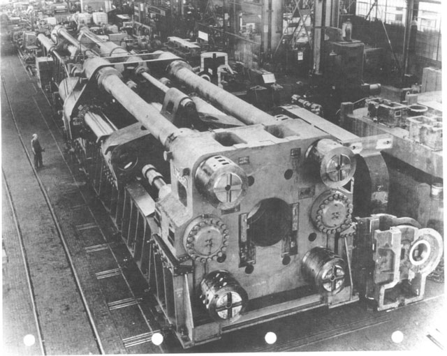 The Harvey 12K aluminum extrusion press went into service at the Harbor Gateway plant in 1957. It weighed 8 million pounds and was nearly 300 feet in length. (File photo)
