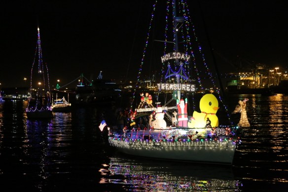 Entry from the 2014 Christmas boat parade in San Pedro. (Daily Breeze staff photo by Chuck Bennett)