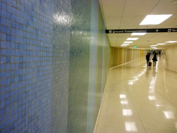 Mosaic on the wall of the Terminal 6 passenger walkway at LAX. (November 2016 Daily Breeze photo)