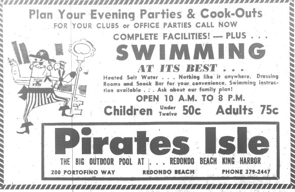 Ad for Pirate's Isle from the Daily Breeze edition of Aug. 2, 1963.