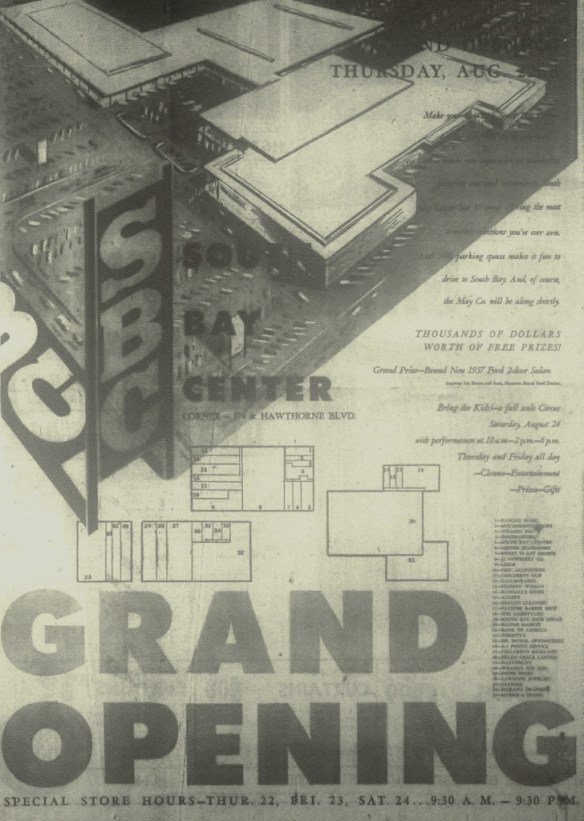 Cover of the Aug. 21, 1957, 24-page special section in the Daily Breeze trumpeting the arrival of South Bay Center.