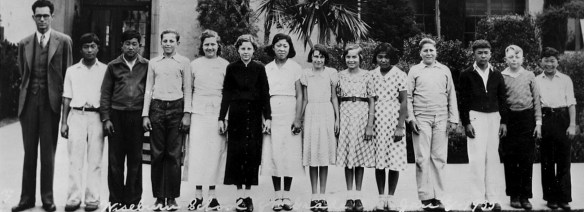 Mr. Don M. Smith and the eighth grade graduating class of Wiseburn School in 1935. (Photo courtesy Wiseburn Unified School District)