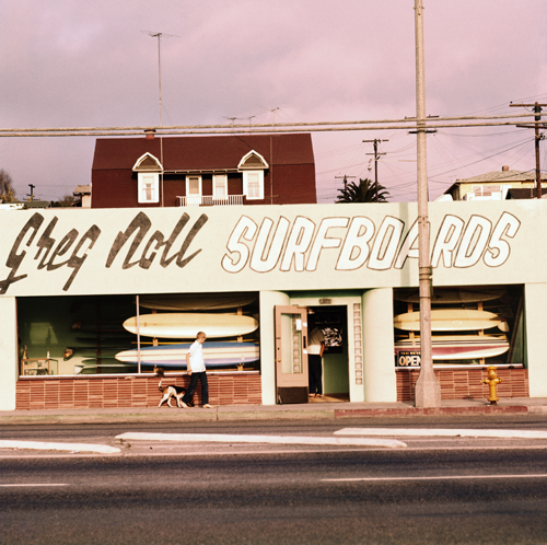 Greg Noll Surfboards on PCH in Hermosa Beach during the 1960s. (Photo by LeRoy Grannis)