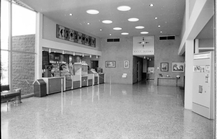 The lobby of the Rolling Hills Theatre. July 14, 1970. (Daily Breeze file photo)