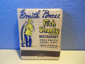 Matchbook from the Walteria restaurant.