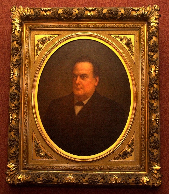 A portrait of Phineas Banning hangs in the dining room of the Banning Residence Museum in Wilmington. (Daily Breeze file photo by staff photographer Robert Casillas)