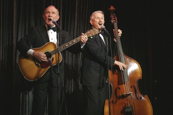 The Smothers Brothers perform for Children of the Night on July 30, 2003 in West Hollywood, California. (Photo by Giulio Marcocchi/Getty Images)