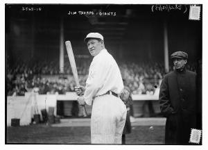 Jim Thorpe as a member of the New York Giants baseball team in 1913. (Photo credit: The Associated Press)