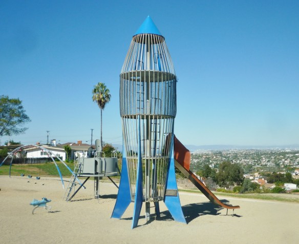 The rocket ship slide in Torrance's Los Arboles "Rocketship" Park was installed in 1960. (October 2015 Daily Breeze photo)